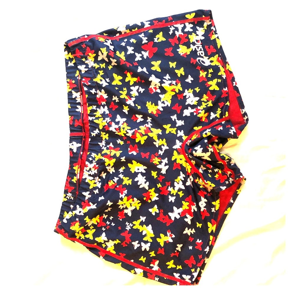 Asics multicolor ‘butterfly’ spandex shorts. M